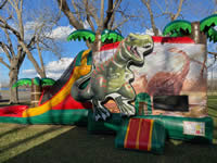 Inflatable Dinosaur Bounce House in the Victoria Texas area.