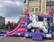 Inflatable Unicorn Bounce House in the Victoria Texas area.