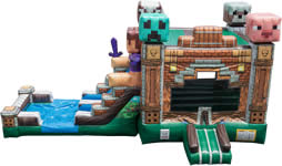 Pixelated combo Bounce House Rentals in the Victoria Texas area.